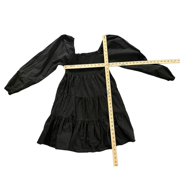 Steve Madden Dark coquette babydoll gothic 100% cotton long sleeve mini dress - Picture 3 of 8